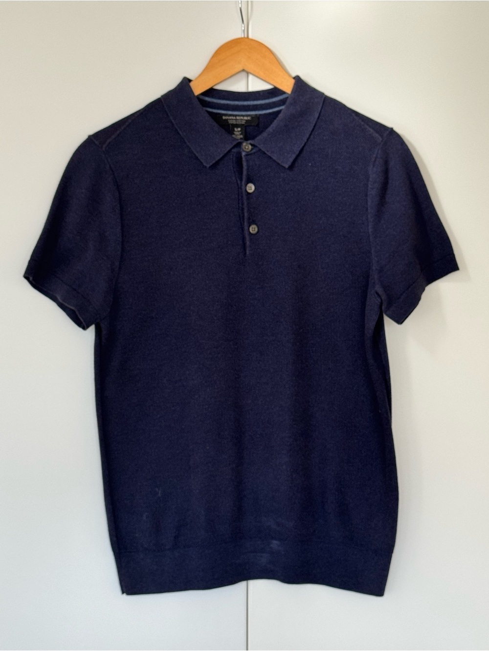 Banana Republic 100% Supima Cotton Polo Shirt Knit Navy Blue Men's Size S